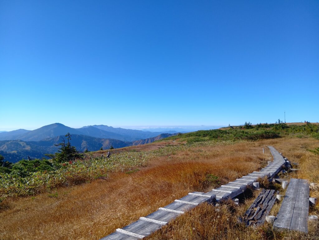 山頂付近から南側を見る