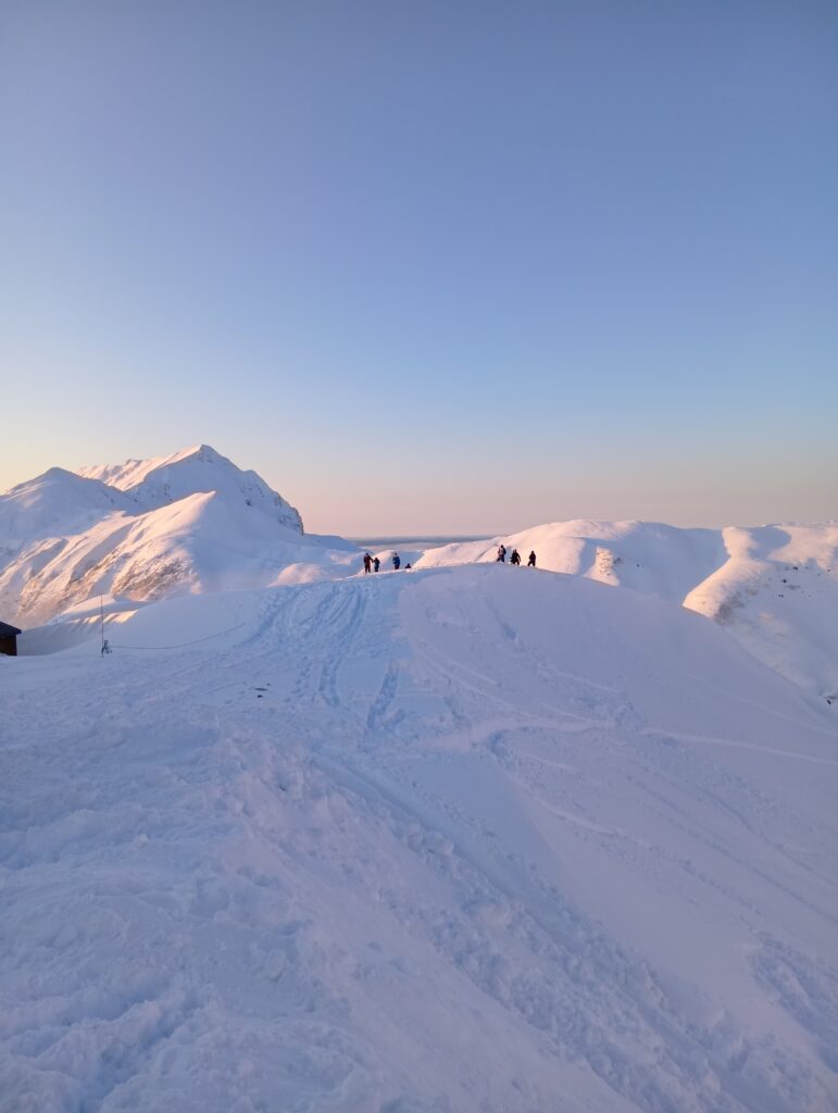 雷鳥荘前からの夕焼け